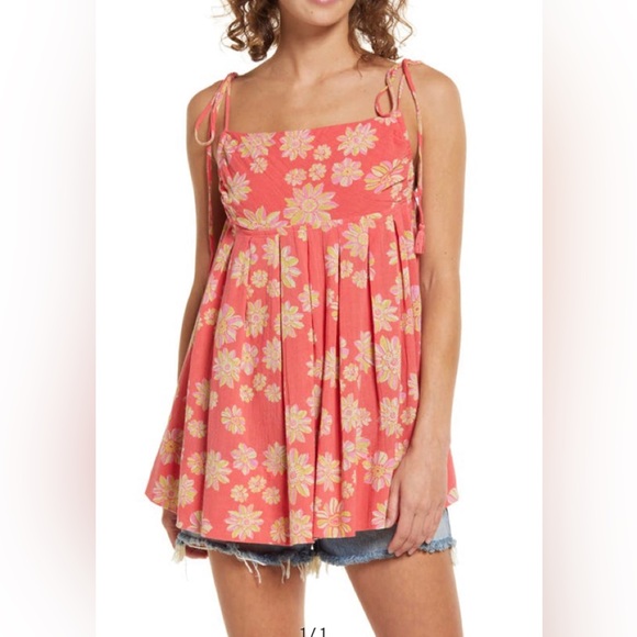 MOLLY SLEEVELESS COTTON TUNIC IN HOLLYHOCK COMBO medium - Picture 1 of 7